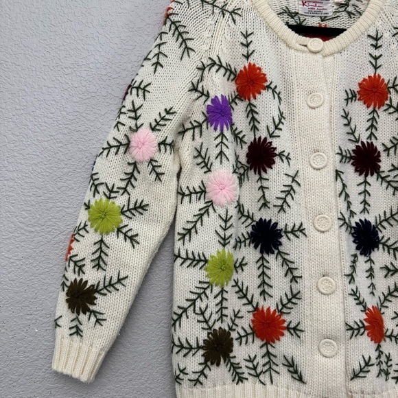 Kimlon Embroidered Floral Print Cardigan Sweater Size Large - Picture 3 of 15